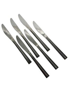 6 Vintage Watertown Stainless Steel Flatware Knives Set Made in Japan 8.5"